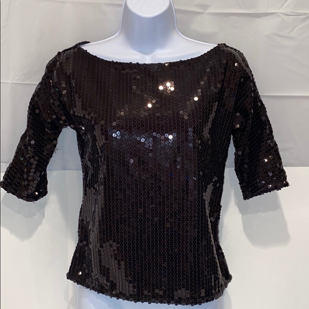 Black sequin top
